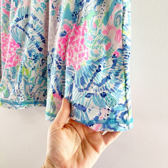 Lilly Pulitzer Luxletic Alia Mini Skirt Skort Blue Pink XL - Picture 6 of 6